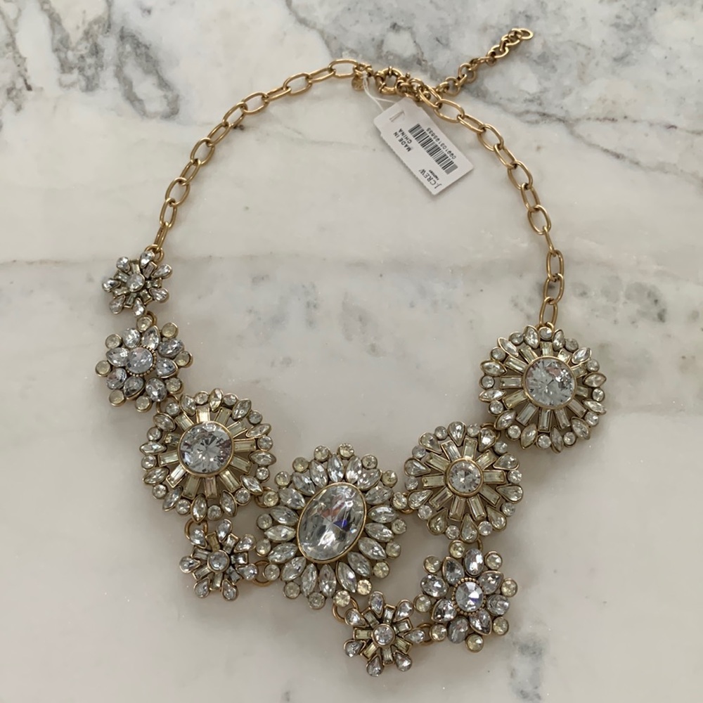 J. Crew Factory Asymmetrical Crystal Necklace